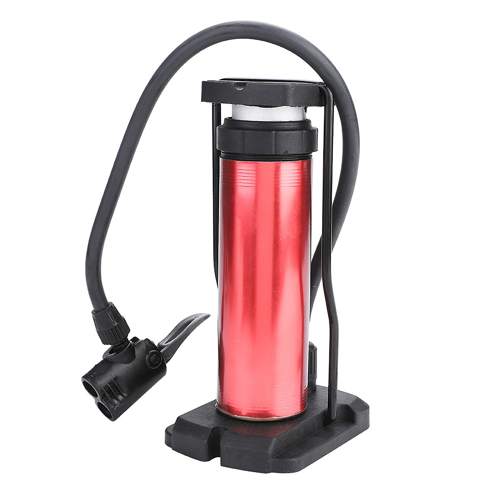 Mini Bike Pump Portable Bicycle Motorcycle Foot Pumps Aluminum Alloy (red)