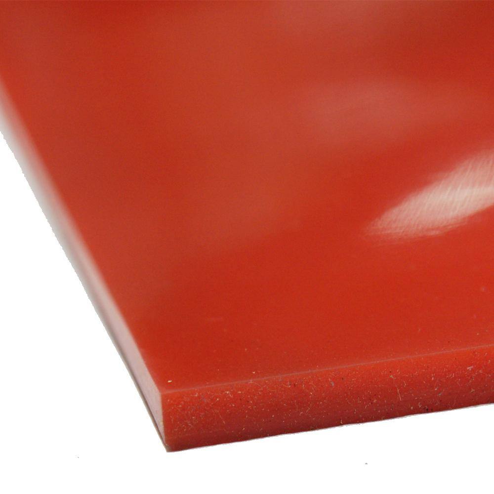 Rubber-Cal Silicone 18 in. x 36 in. x 72 in. RedOrange Commercial Grade 60A Rubber Sheet 20-116-0125-36-072