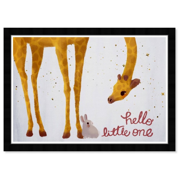 X 15 quot Hello Little One Giraffe Bunny Animals Framed Art Print Wynwood Studio