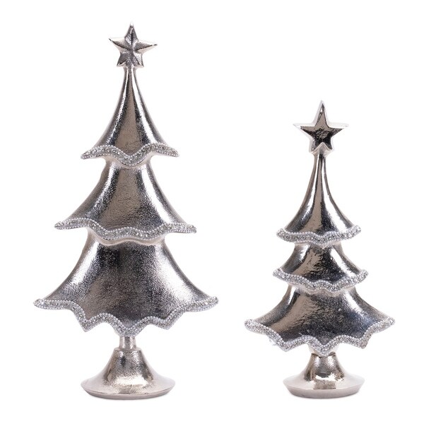 Aluminum Metal Pine Tree Decor (Set of 2)