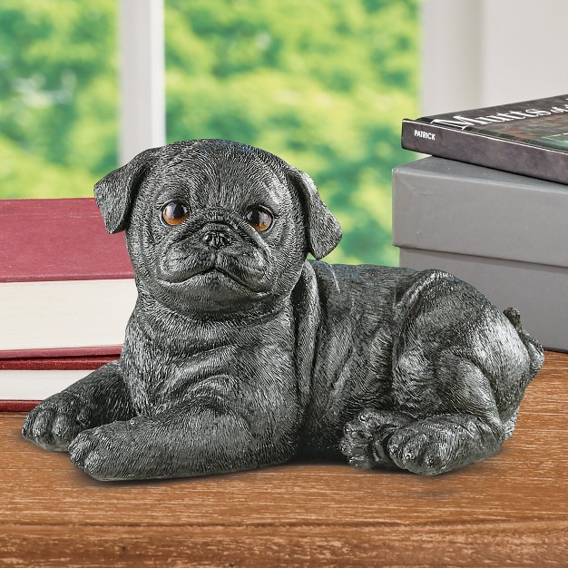 Collections Etc Hand painted Realistic Pug Puppy Outdoor Statue