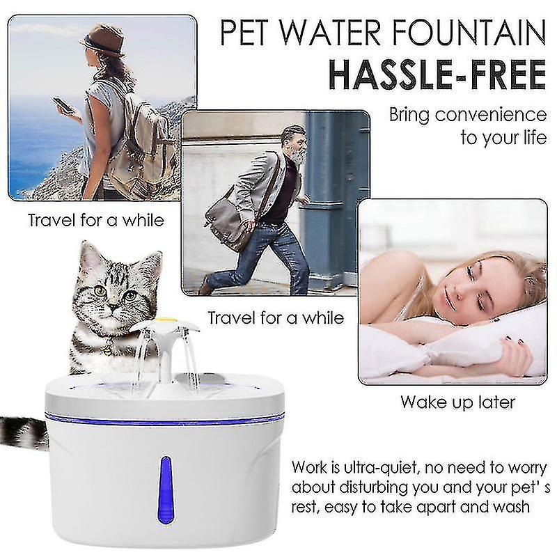 Pet Fountain Cat Fountain 84oz/2.5l Led Automatic Dog Fountain Dispenser Ultra Silent Pet Fountain