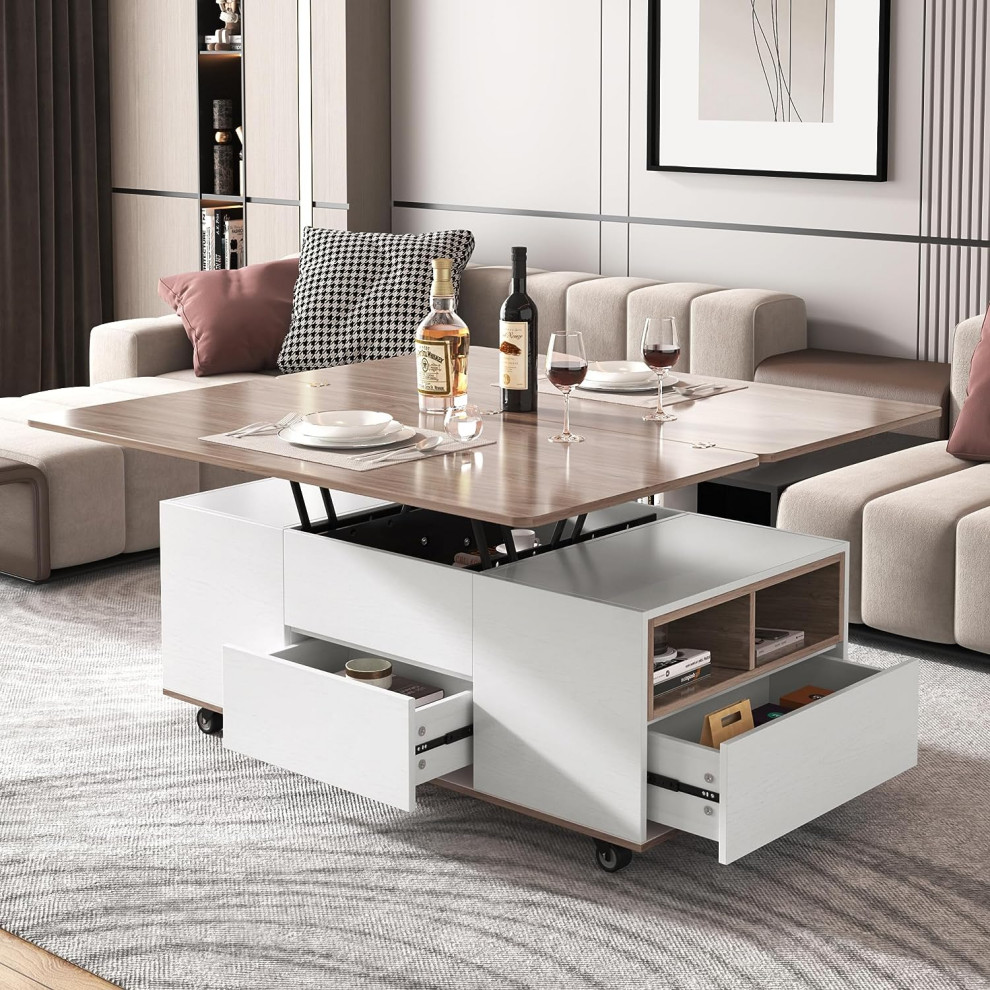 Modern Coffee Table  Lift Top  amp3 Drawers for Extra Storage Space   Modern   Coffee Tables   by Decor Love  Houzz