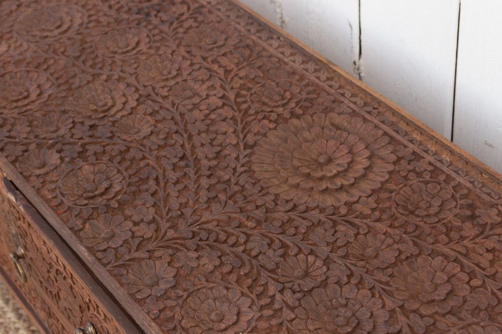 Rare Finely Carved Anglo Indian Low Cabinet   Eclectic   Accent Chests And Cabinets   by De cor  Houzz