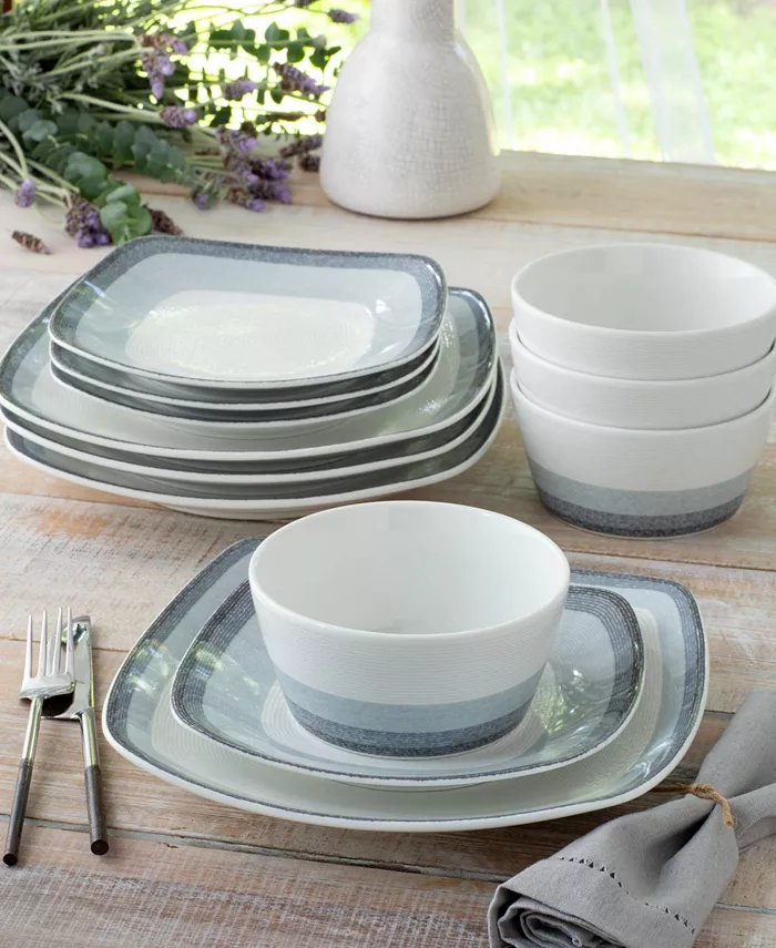 Noritake Colorscapes Layers 12 Piece Square Dinnerware Set