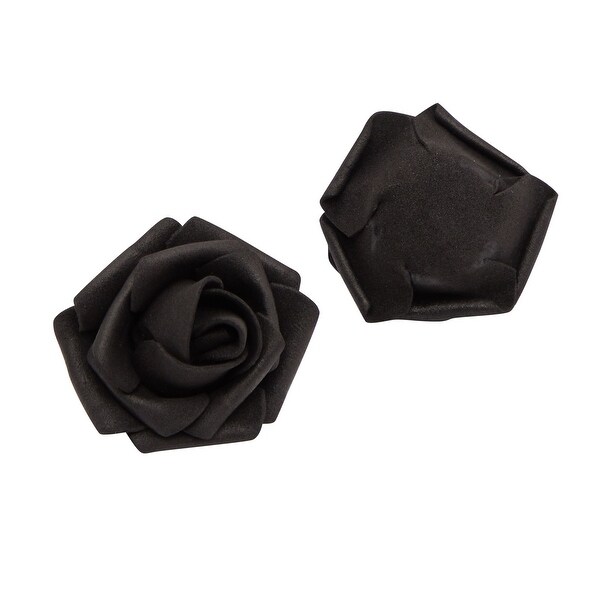 Black Artificial Roses，2Inch Faux Flower Heads for Crafts，Decoration (200 Pack)