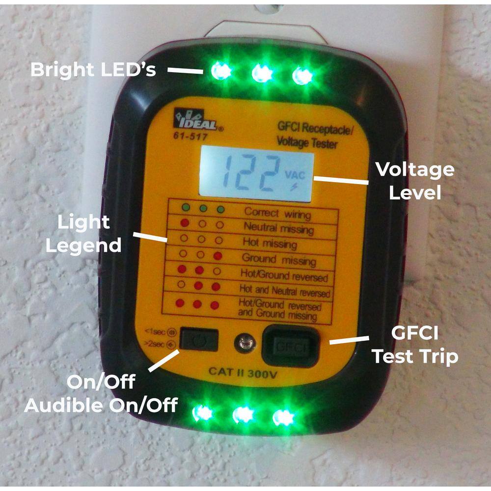 IDEAL GFCI ReceptacleVoltage Tester 61-517