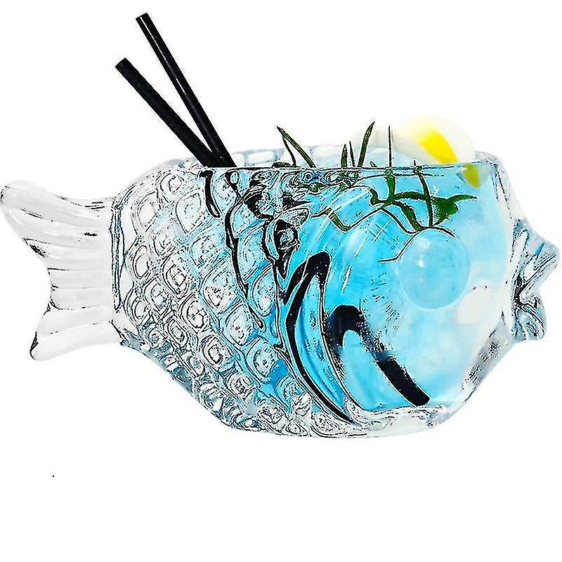 Creative 3d Transparent Fish Shape Bar Cocktail Glass Party Thick Heavy Mug|cocktail Glass