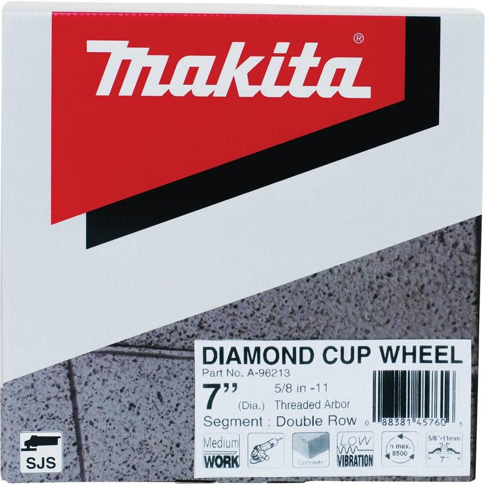 Makita 7 in. Double Row Diamond Cup Wheel Anti-Vibration A-96213 from Makita