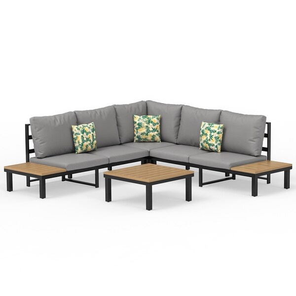 Outdoor Patio Furniture LShaped 4Piece Sectional Sofa Set