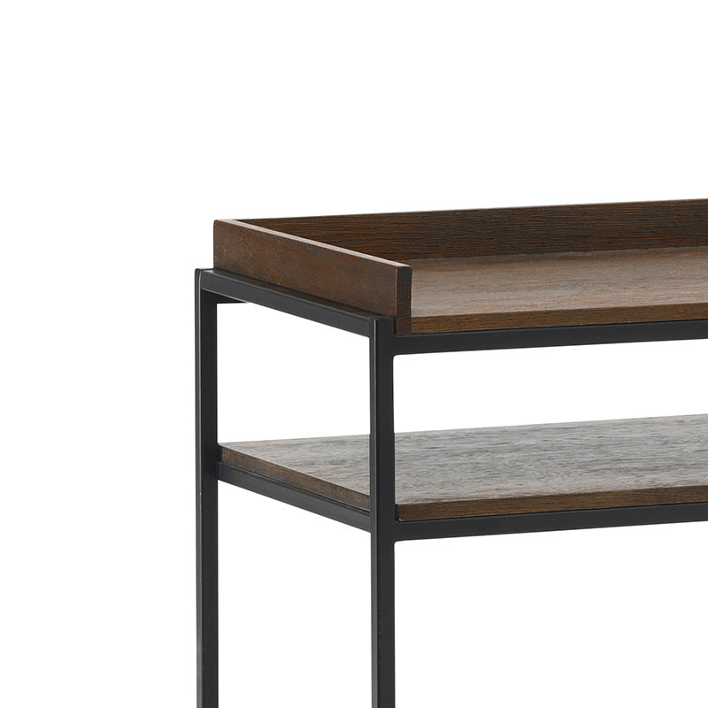 RIVOLI Display Unit Console 90cm - Smoked Oak / Black