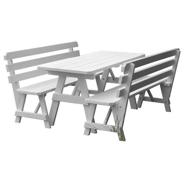 Pine 6' Picnic Table with 2 Backed Benches