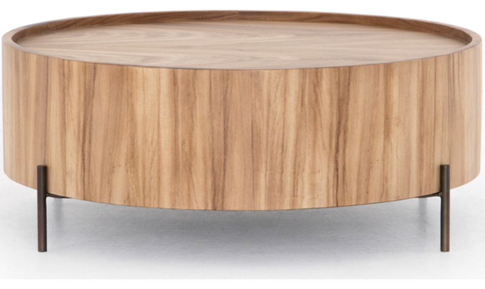 Lanzo Drum Coffee Table   Midcentury   Coffee Tables   by Marco Polo Imports  Houzz