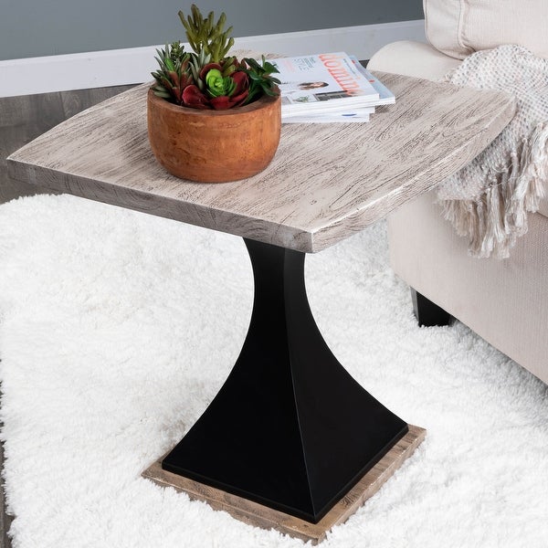 Butler Lidiya Gray Wood and Metal End Table