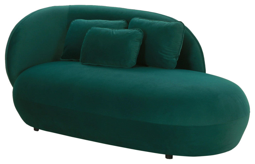 Galet Velvet Chaise   Contemporary   Indoor Chaise Lounge Chairs   by TOV Furniture  Houzz