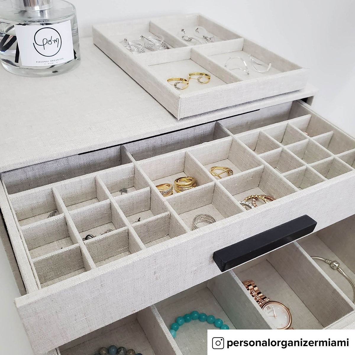 Marie Kondo 2Drawer Linen Jewelry Box