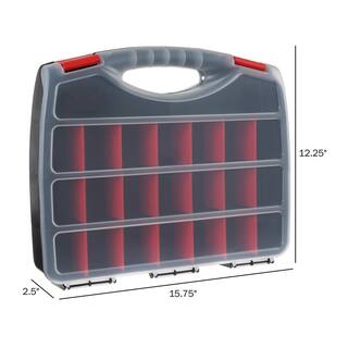 Hardware and Craft Storage Case - 23 Compartments to Organize Parts with Carry Handle and Clear Lid 0.5 Qt 670536FUS