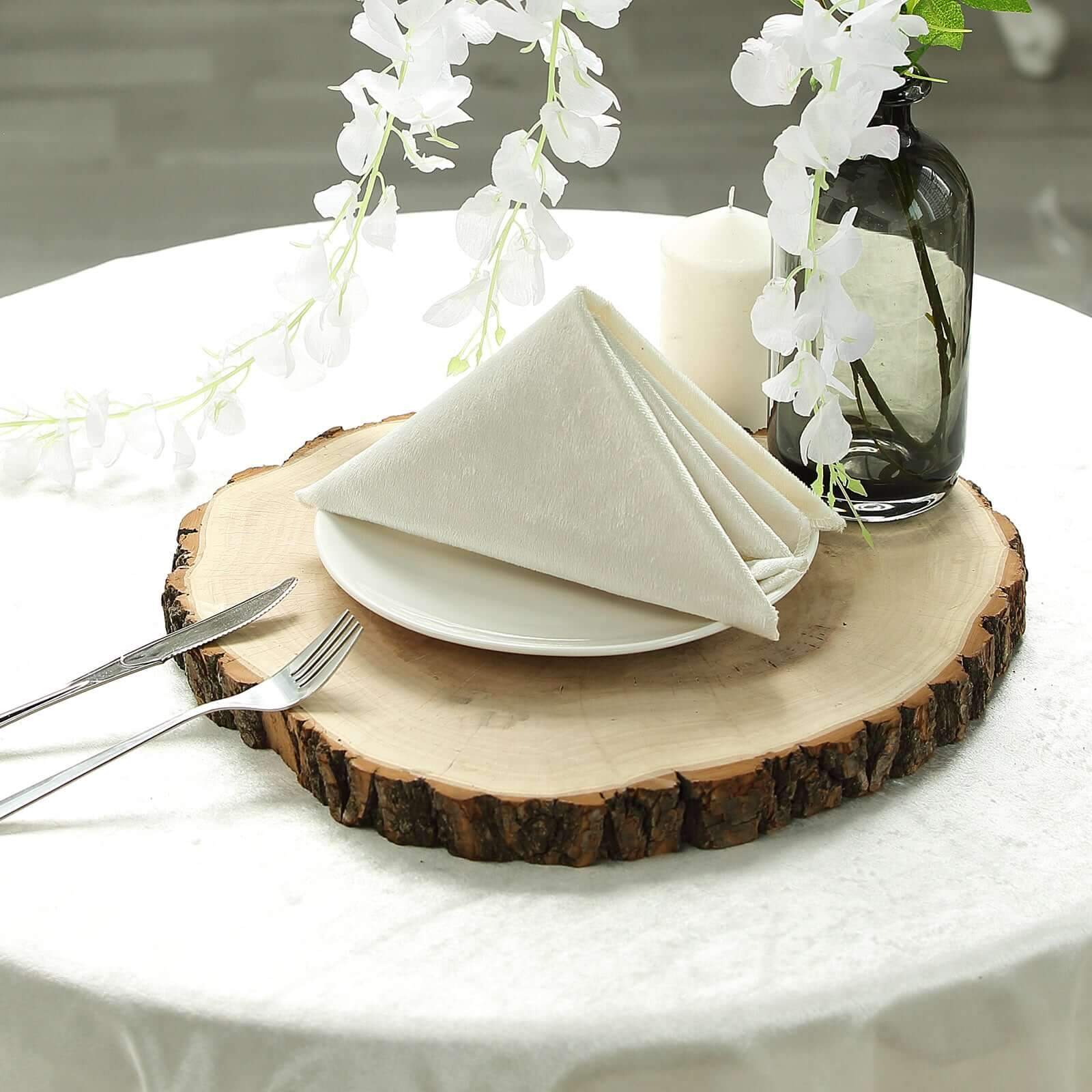 Round Rustic Wood Slices, Poplar Wood Slabs Natural Color, Table Centerpieces 18