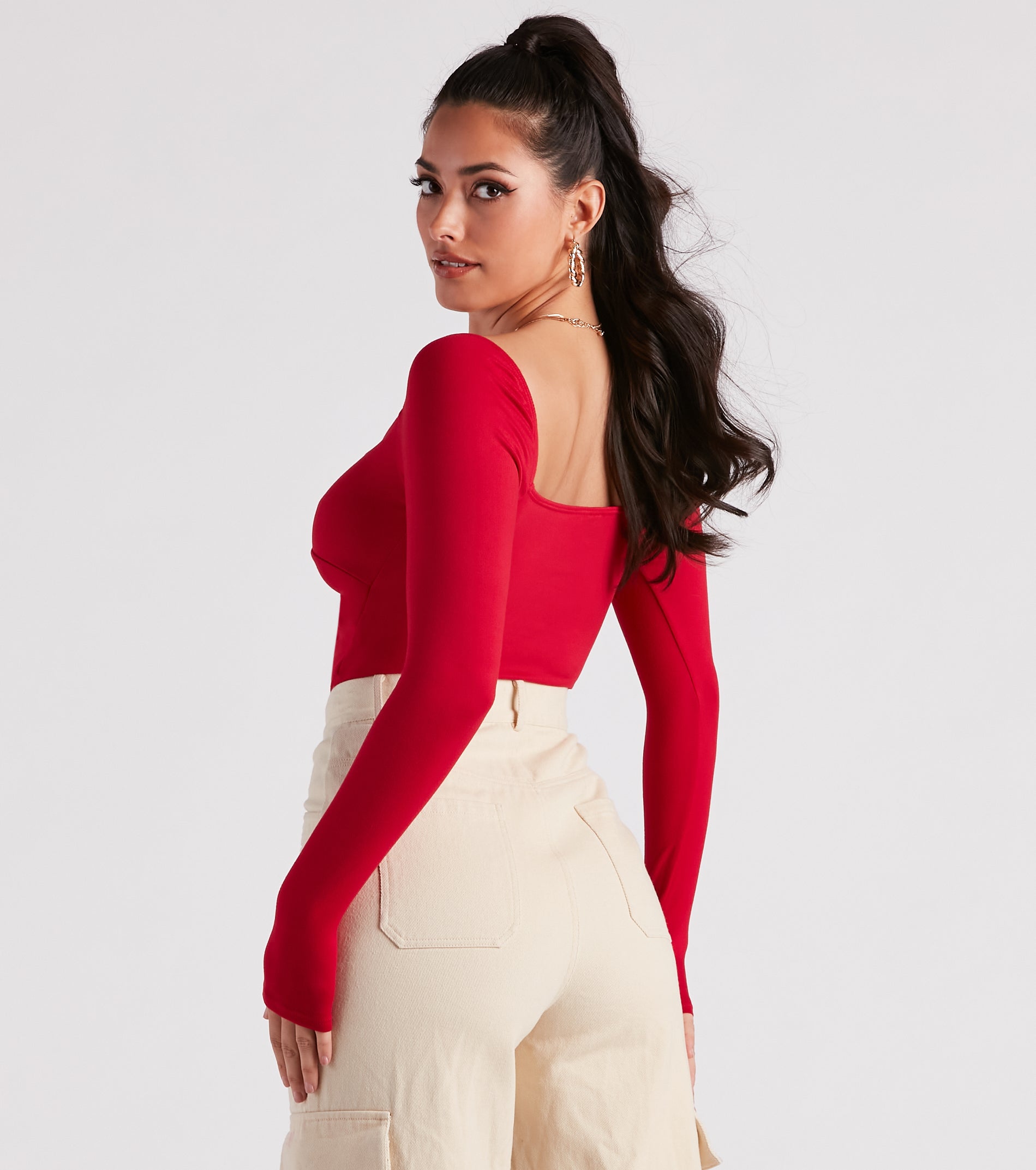 Wild Card Knit Cutout Crop Top