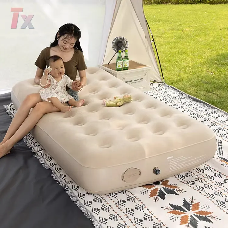 Big Size Air Mattress Bed With Built in Pump One key Automatic Inflatable Double Airbed Sleeping Pad For Camping Tent