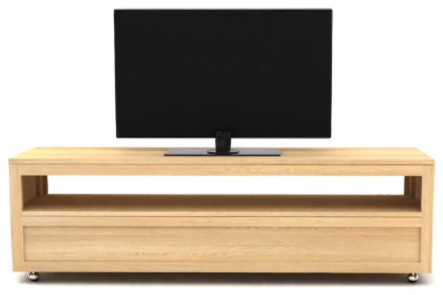 Solid Oak TV Unit  Tikamoon Anoa 180   Contemporary   Entertainment Centers And Tv Stands   by Oroa   Distinctive Furniture  Houzz