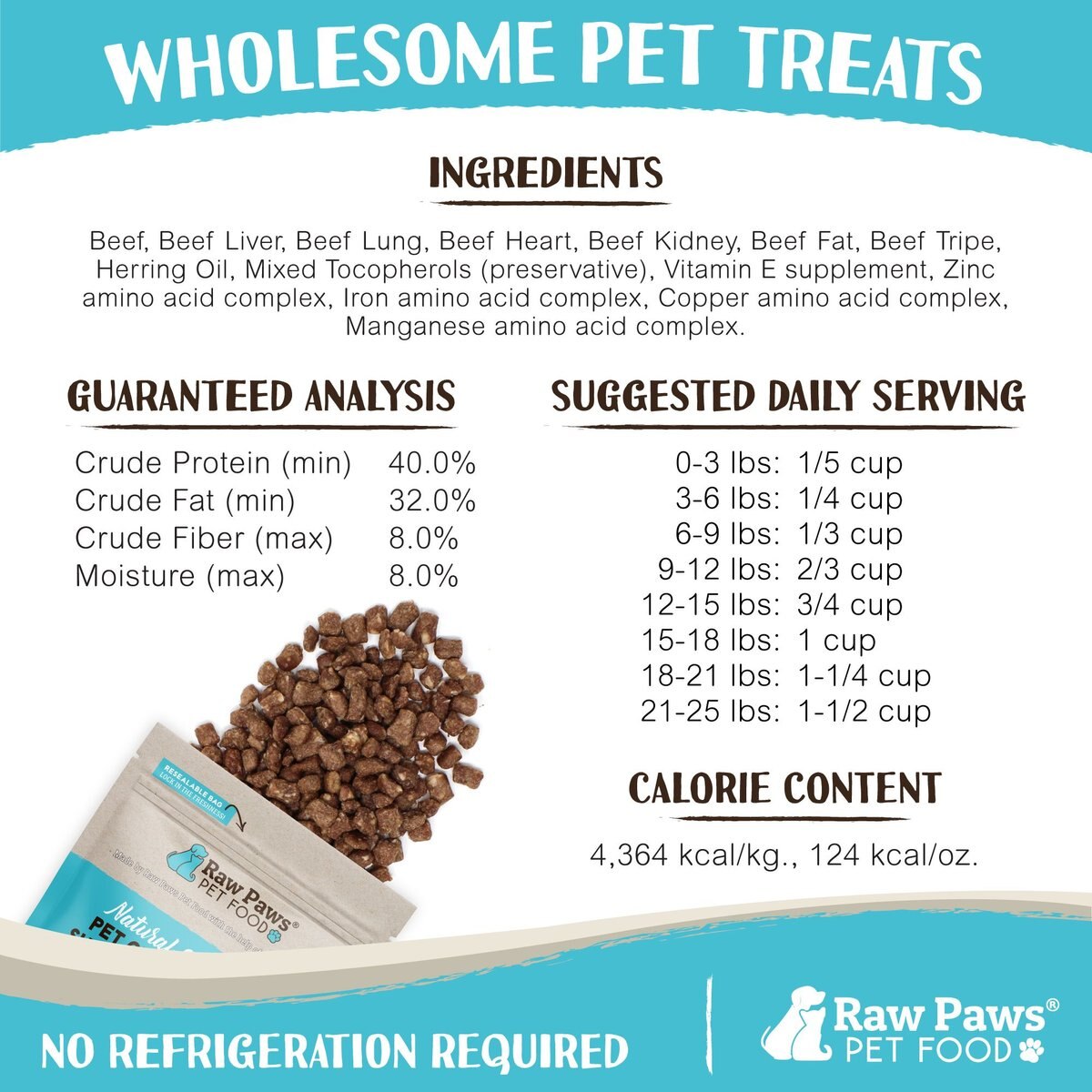 Raw Paws All Natural Freeze-Dried Grass-Fed Beef Recipe Dog and Cat Treats