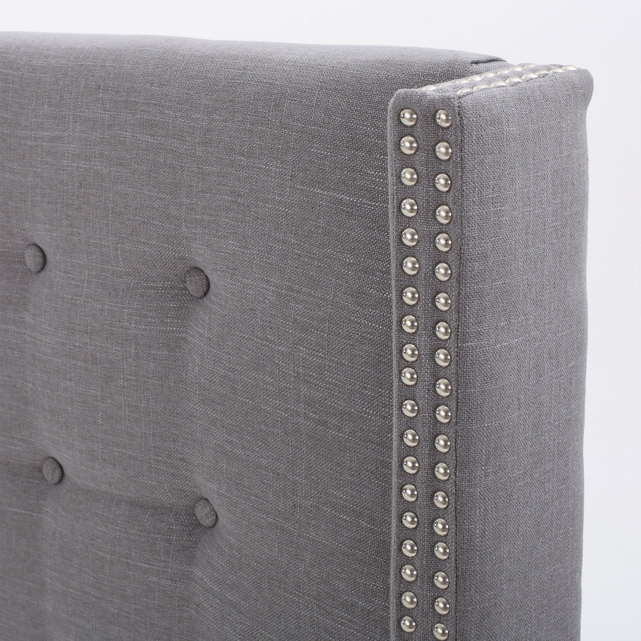 Karen Button Tufted Fabric King/Cal King Headboard with Nailhead Accents