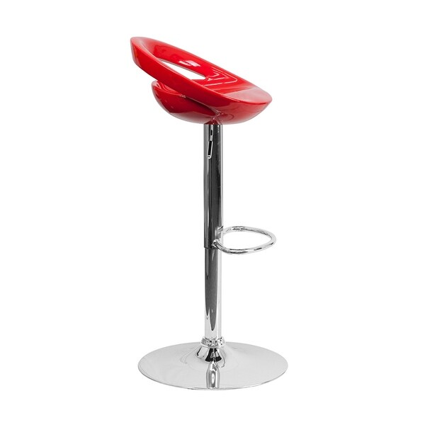 Contemporary Plastic Adjustable Height Bar Stool