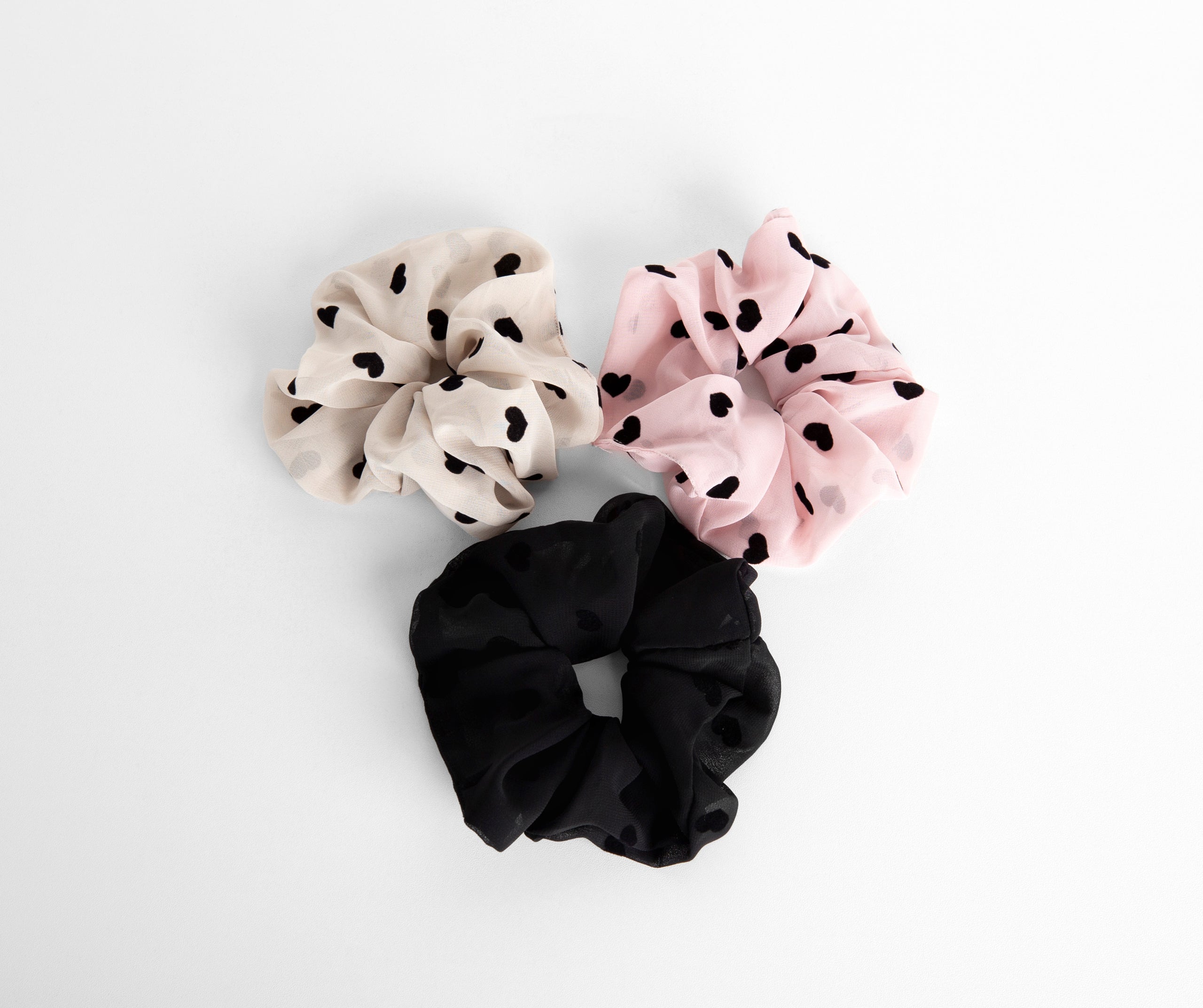 Heart Print Scrunchies