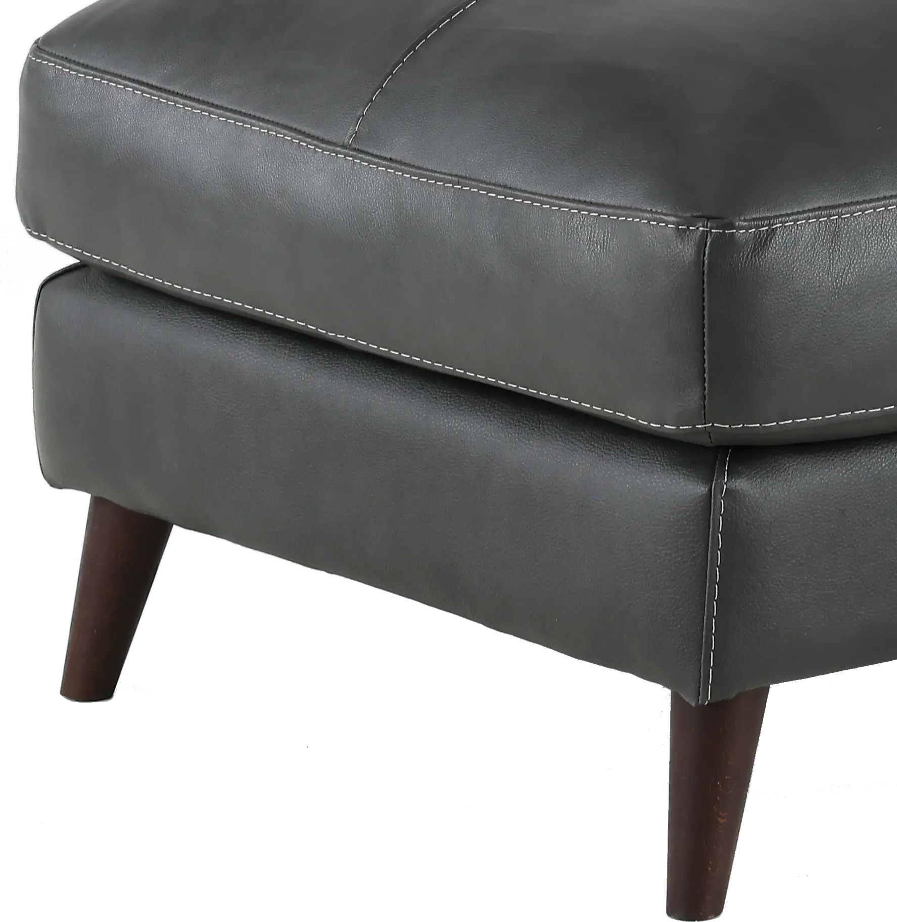 Caruso Gray Leather Cocktail Ottoman