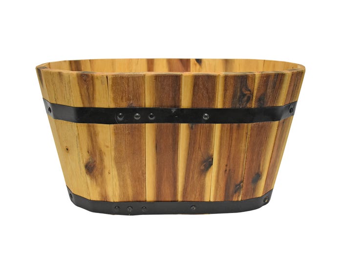 Avera Wood Oval Planter 18 inch AWP301180