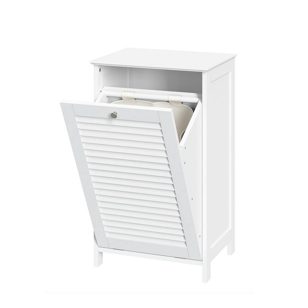 RiverRidge Home Ellsworth 18 in. W x 14 in. D x 30 in. H Tilt-Out Laundry Hamper in White 06-140