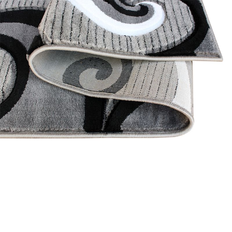 Masada Rugs Masada Rugs Sophia Collection 3'x16' Modern Contemporary Hand Sculpted Area Rug in Gray