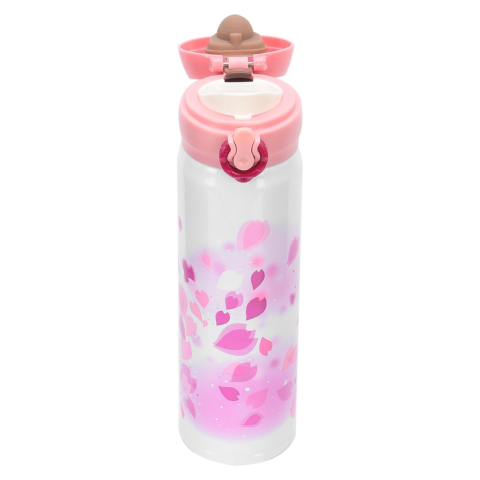 Vacuum Bottle Portable Beverage Cup With Removable Lid For Boys Girls Indoor Outdoorcherry Blossoms