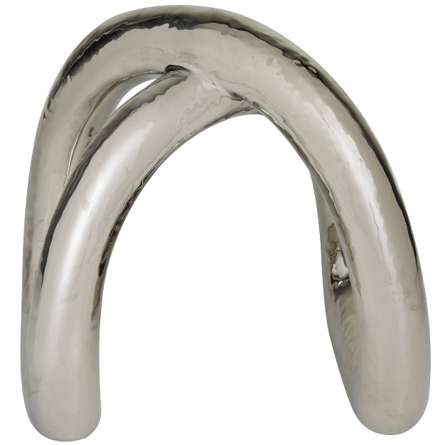 Porcelain Abstract Arched Sculpture Silver Cosmoliving By Cosmopolitan