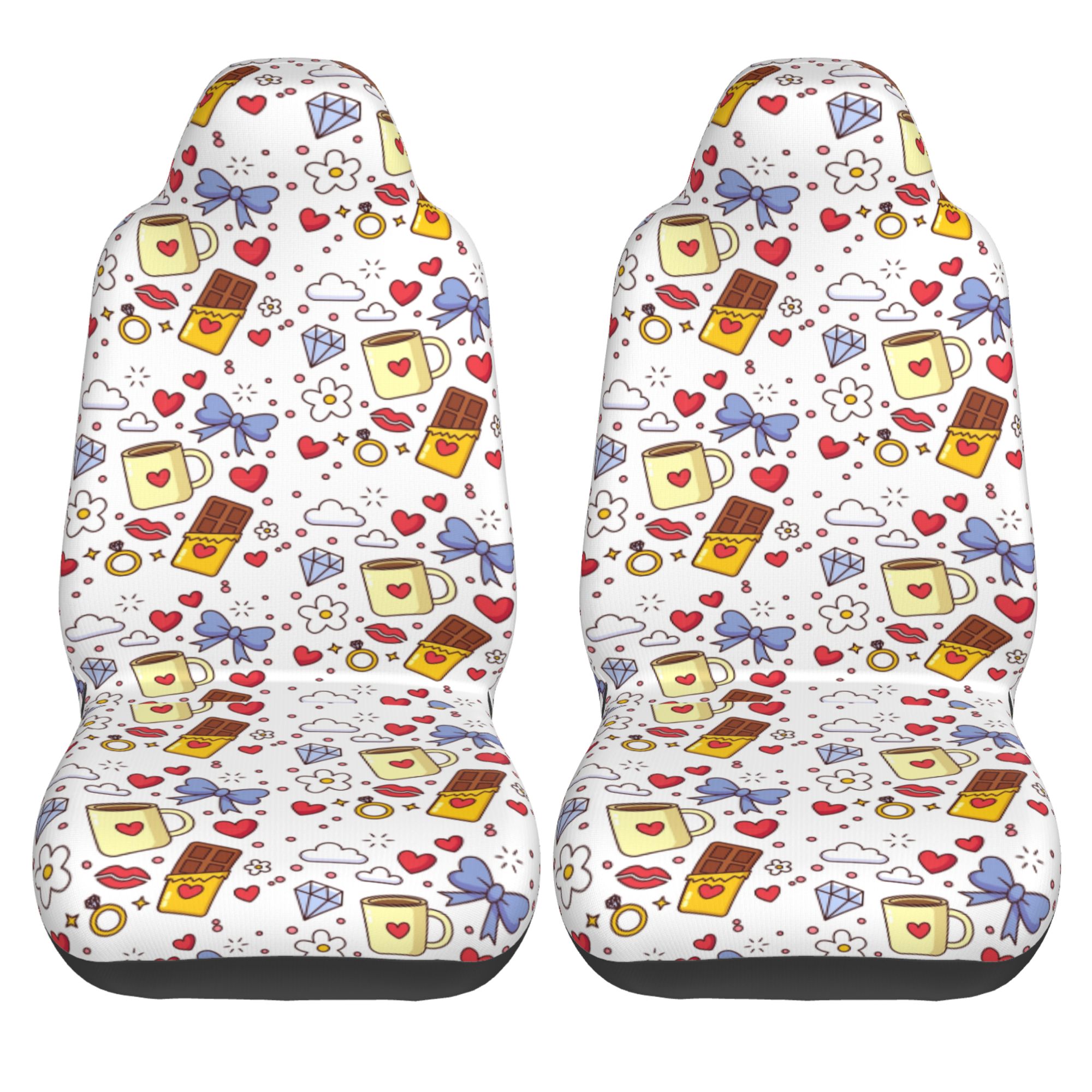 ZICANCN Car Seat Cover Chocolate and Diamond Print Car Front Seat Covers Protectors ， Automotive Seat Covers for Cars Trucks Suv