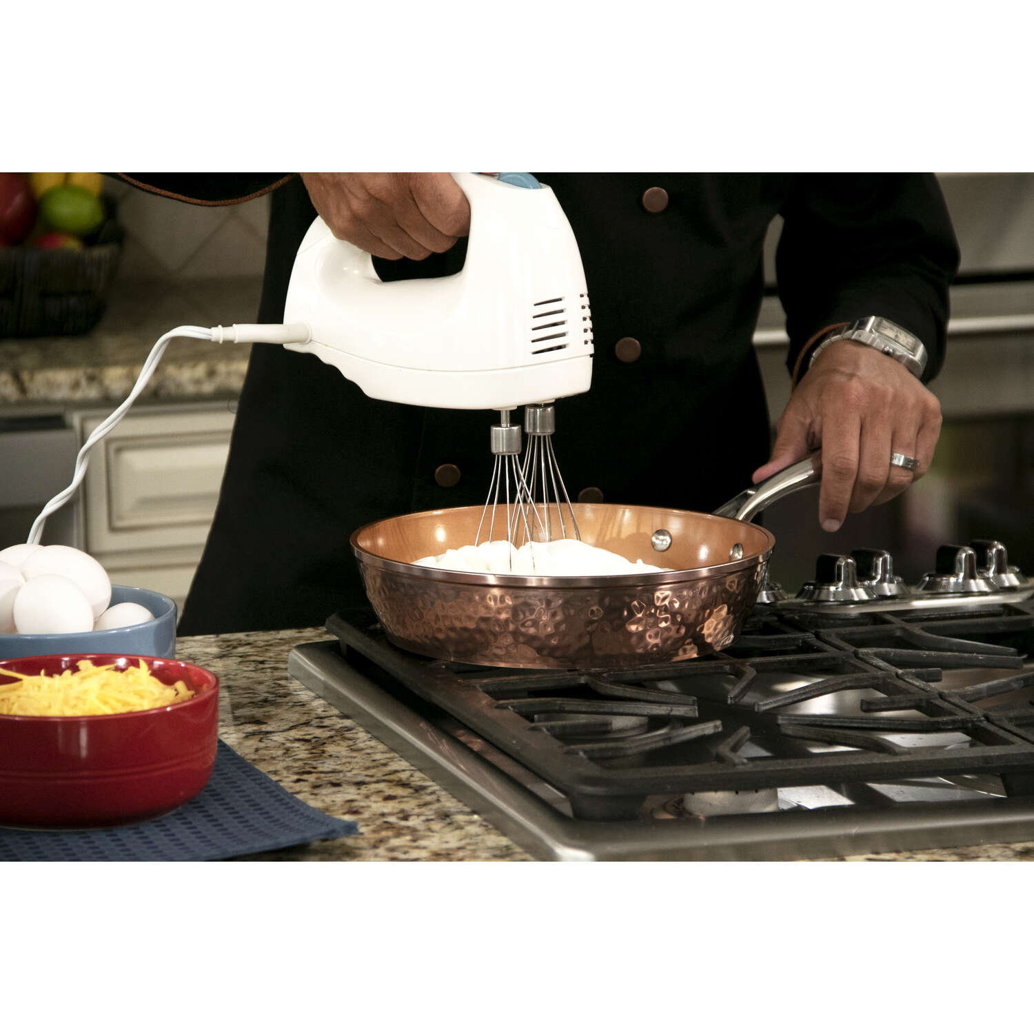 Gotham Steel Ceramic Copper Pan with Lid 10 in. Copper