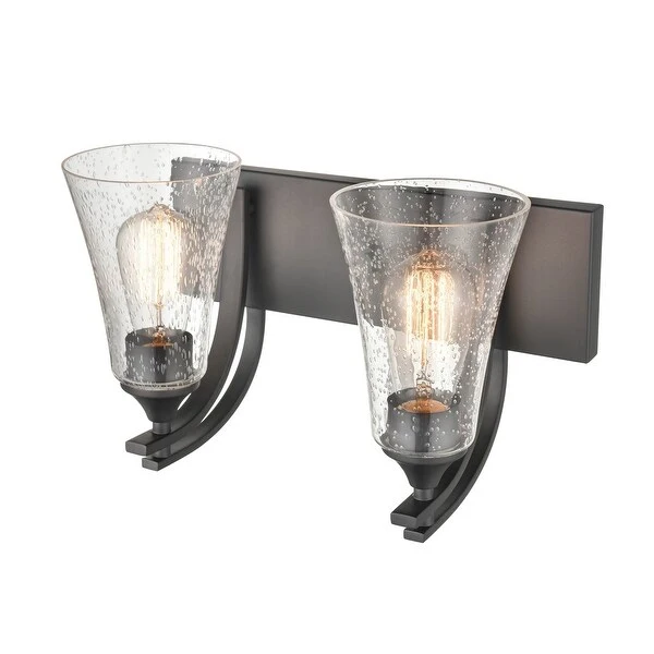 Millennium Lighting Natalie 2 Light Bathroom Vanity Fixture with Clear Seeded Glass Shades