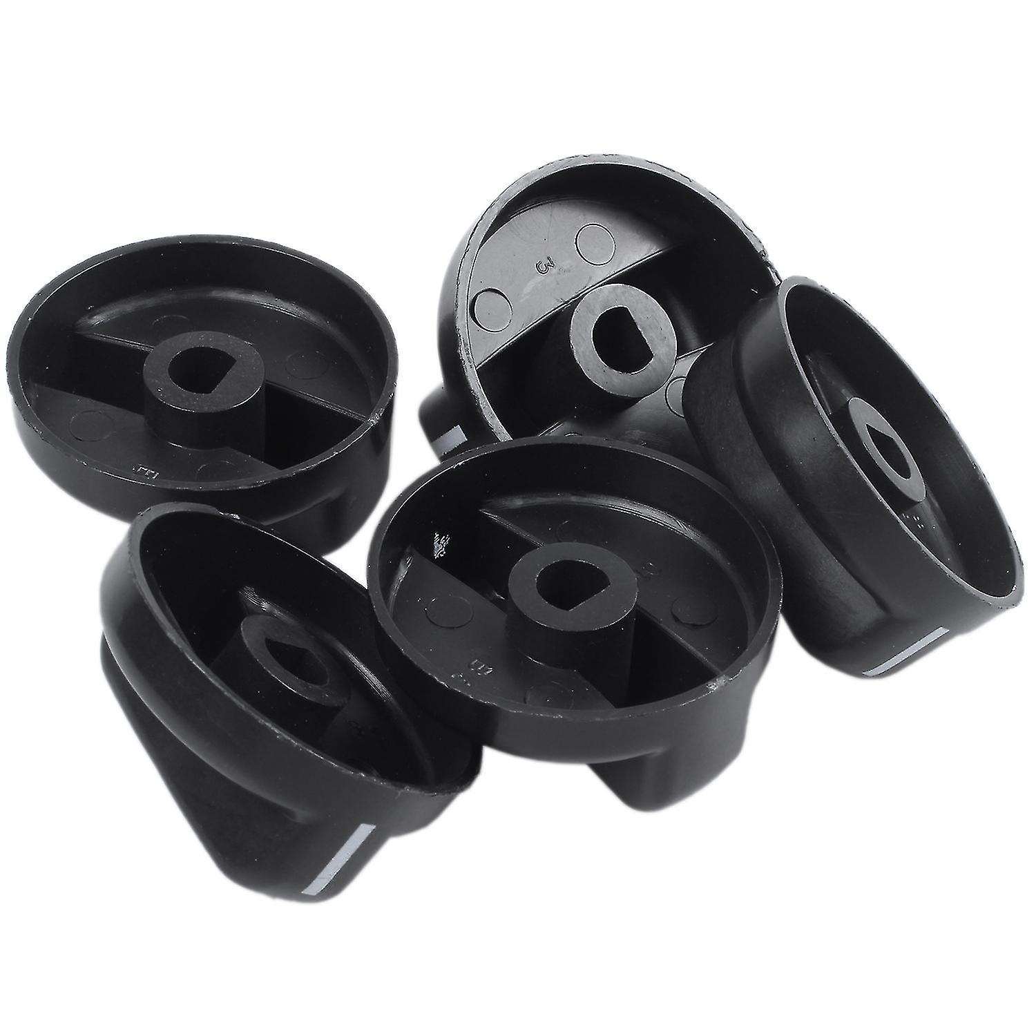 5 Pcs Kitchen Black Plastic Gas Stove Cooker Control Knobs