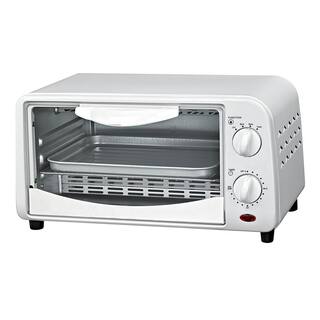 Courant 4-Slice Countertop Toaster Oven Functions to Toast Bake and Broil - White MTO942W974