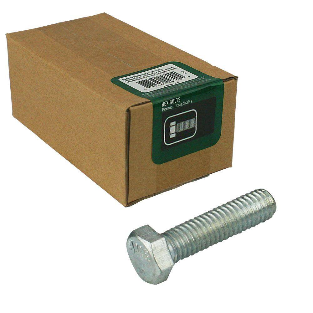 Everbilt 38 in.-16 x 1 in. Zinc Plated Hex Bolt (25-Pack) 800820