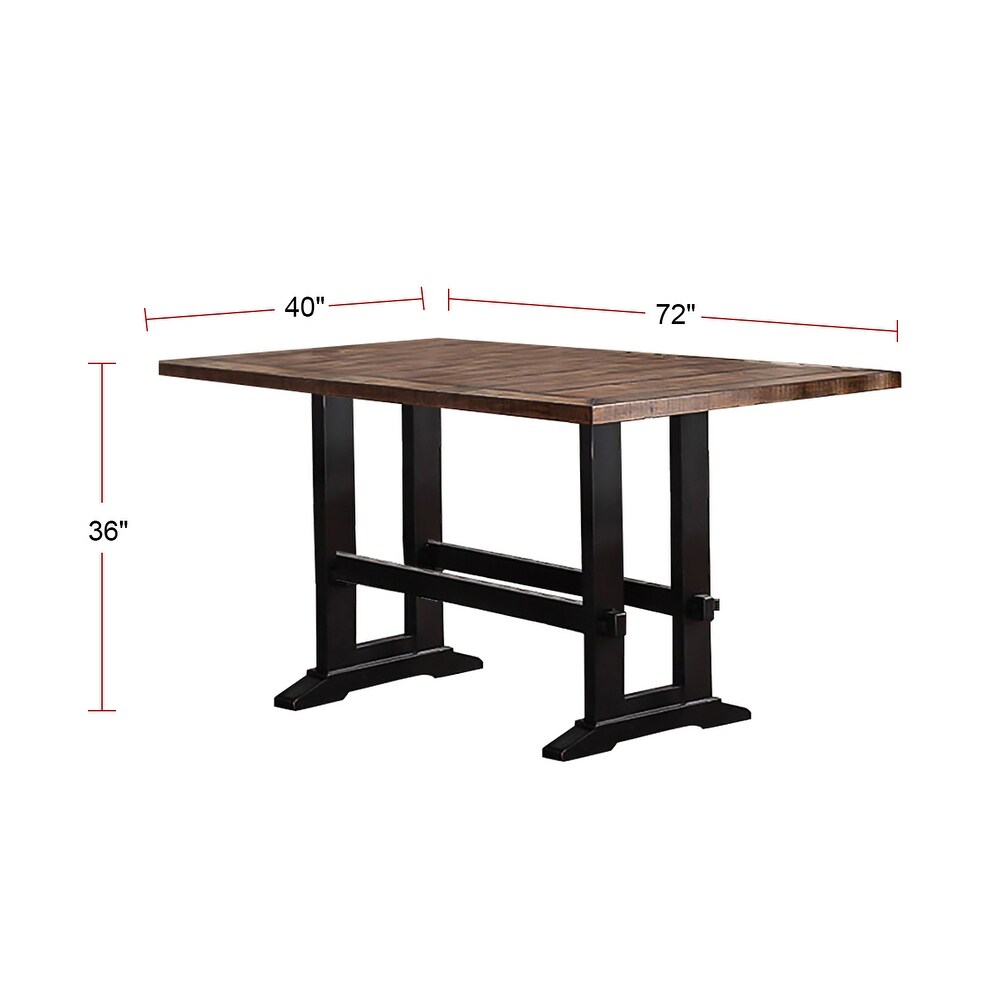 Rectangular Dining Table in Brown and Black