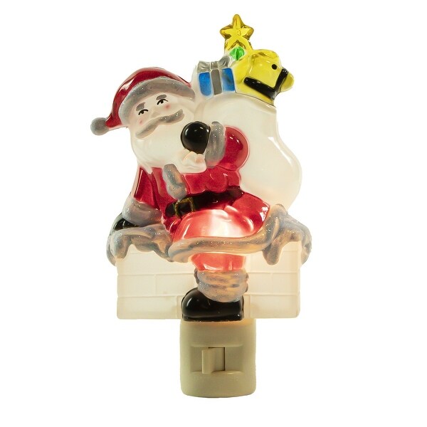 6.25 Santa in Chimney Frosted Christmas Night Light