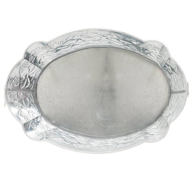 Vintage Embossed Oval Steel Tub Silver Achla Designs