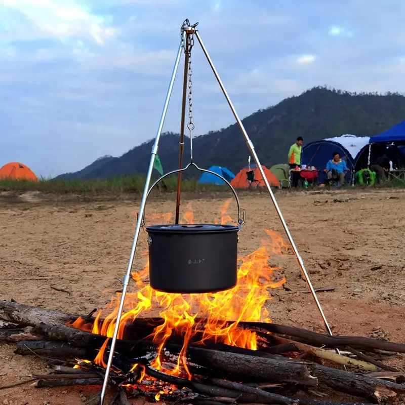 Outdoor Campfire Tripod Hanging Pot Picnic Fire Support Aluminum oy Tripod  Outdoor Campfire Tripod