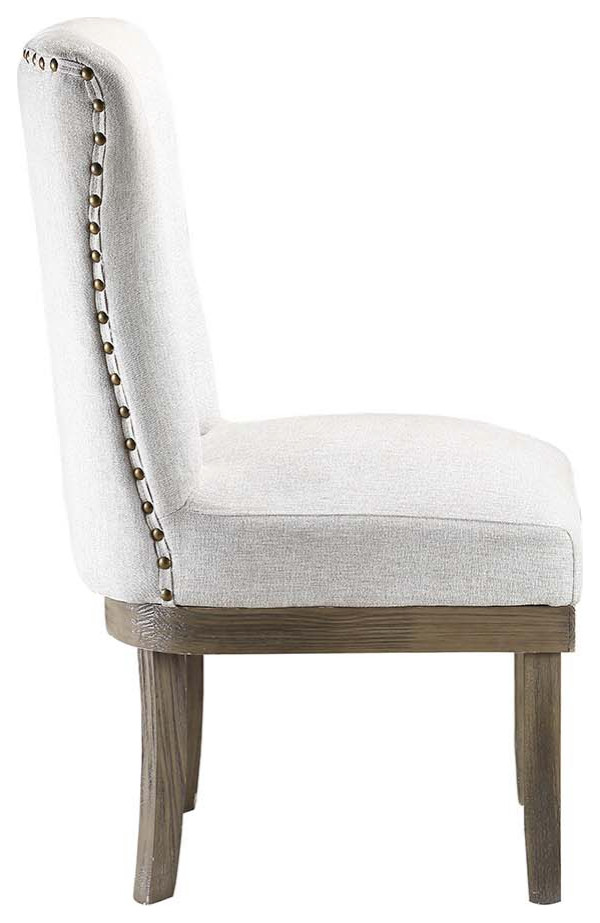 Acme Landon Side Chair Set of 2 Gray Linen   Transitional   Dining Chairs   by AMOC  Houzz