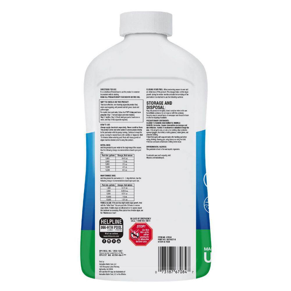 HTH 1 Qt. Pool Care Algaecide -Algae Guard Advanced 67084