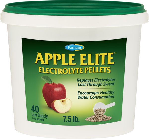 Farnam Apple Elite Electrolyte Pellets Horse Supplement， 7.5-lb bag