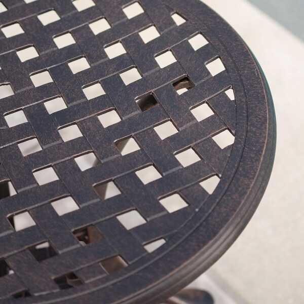 Lola Outdoor Round Aluminum Side Table by Christopher Knight Home