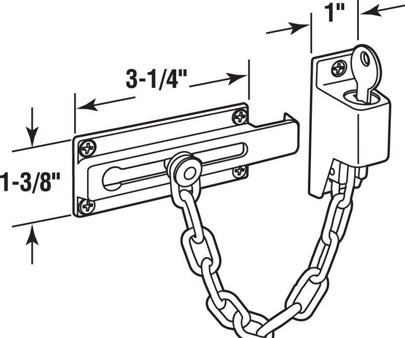 Prime-Line 3.25 in. L Antique Brass Steel Chain Door Guard